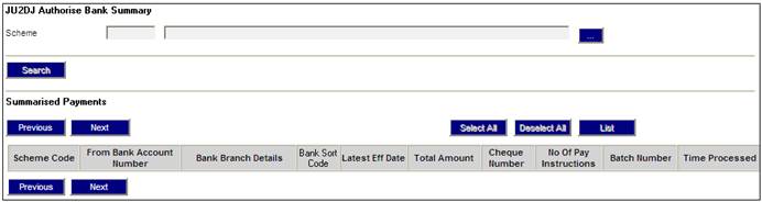 Bank Transfer Authorisation